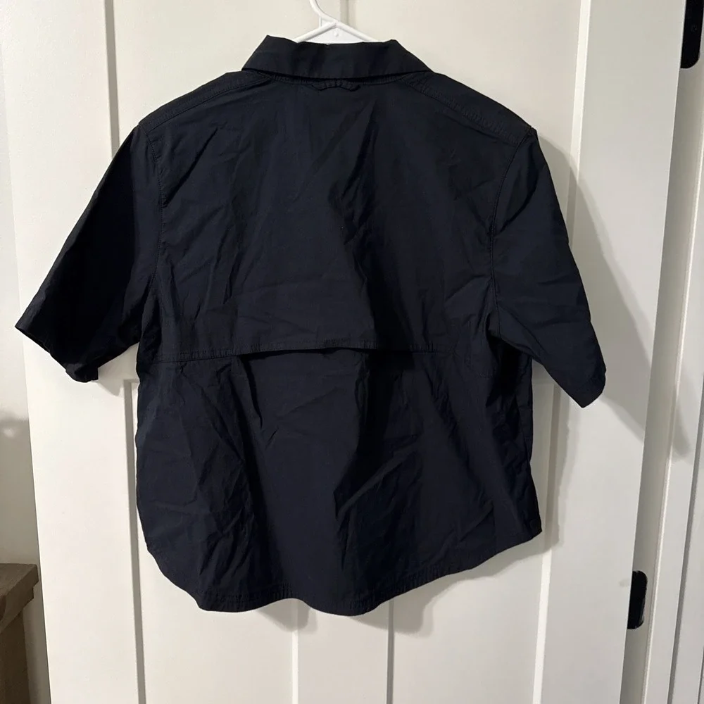 Columbia Brea Falls Woven Shirt Womens M Black Short Sleeve Button Up NWT - Picture 3 of 3